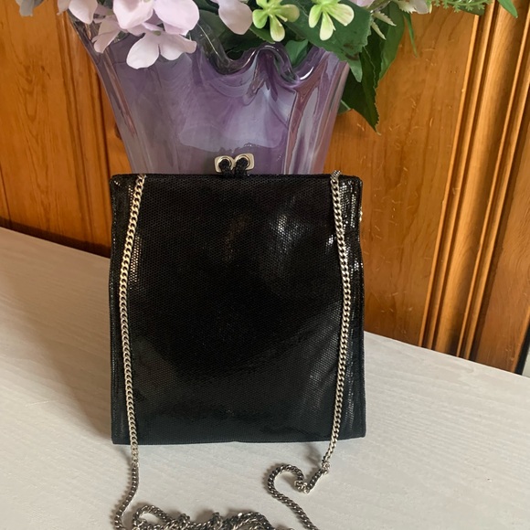 Kenneth Cole Black Clutch with Silver Chain - Picture 1 of 12